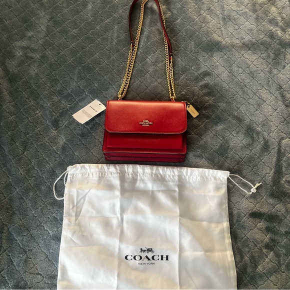 Coach Handbags - NWT Coach Cherry Red Crossbody Mini Bag Gold heardwear